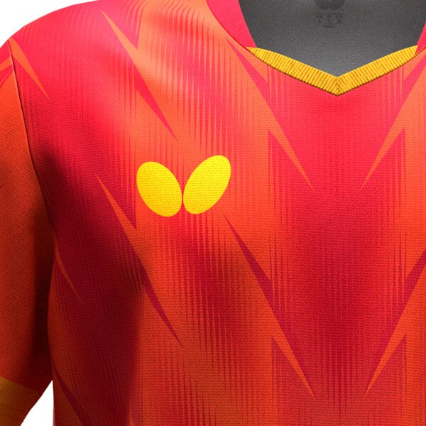 Butterfly Flazer Shirt - Red - Logo - Close-Up
